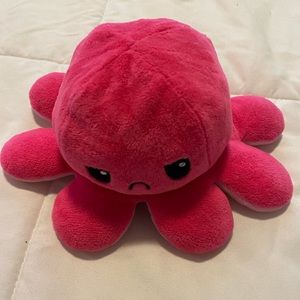 Small Happy/Sad octopus plush brand new never used Pink